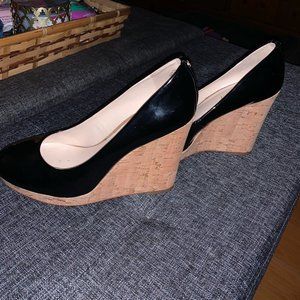 Patent Nine West Wedge with Corkscrew Bottom